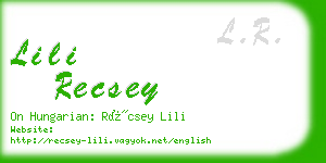 lili recsey business card